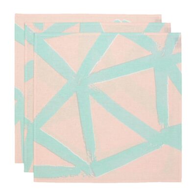 Marimekko Ukkospilvi kangasservetti 43 x 43 cm 3-pakkaus Peach-mint