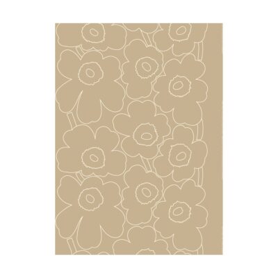 Marimekko Piirto Unikko kangas valkaisematon pellava Linen-white