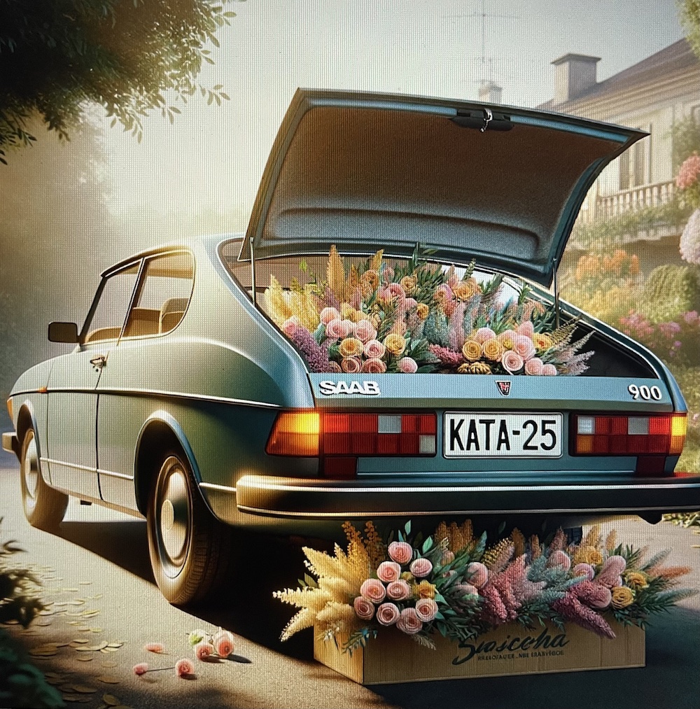 Saab 900 kukkalähetys