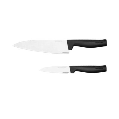 Fiskars Hard Edge veitsisetti, iso kokinveitsi ja vihannesveitsi