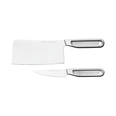 Fiskars All Steel veitsisetti, kiinalainen kokinveitsi ja vihannesveitsi