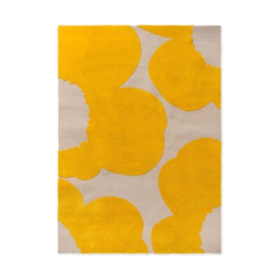 Marimekko Iso Unikko villamatto Yellow, 170x240 cm