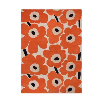 Marimekko Unikko villamatto Orange Red, 250x350 cm