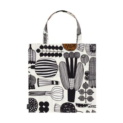 Marimekko Puutarhurin parhaat laukku 44x43 cm. White-black-orange