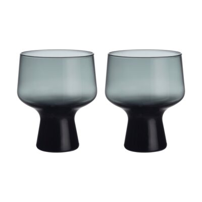 Iittala Solare lasi jalalla 29 cl 2-pack. Teräksenvärinen.