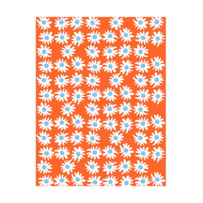 Marimekko Rakastaa ei rakasta puuvillakangas Orange-Off-white-light blue