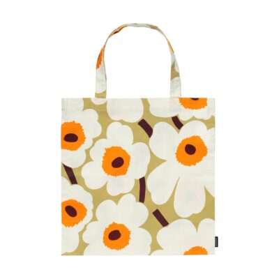 Marimekko Pieni Unikko laukku 44x43 cm Beige-valkoinen