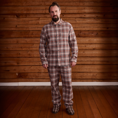 Finlayson Reino flanellipyjama Ruskea