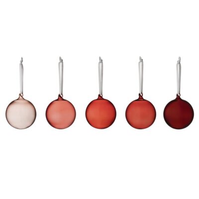 Iittala Iittalan lasinen joulupallo 80 mm 5 kpl Punainen