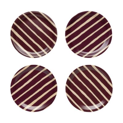 Marimekko Piccolo lasinalunen Ø9 cm 4-pack Burgundy