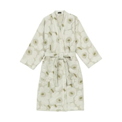 Marimekko Pieni Unikko kylpytakki XL Green umbra-kerma