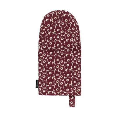 Marimekko Pikkuinen Unikko patakinnas Linen burgundy